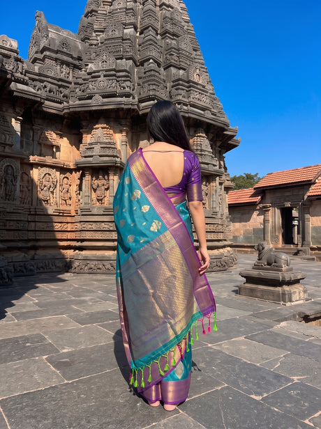 MIMOSA Sapphire Saree Saree — pose 2 styling detail