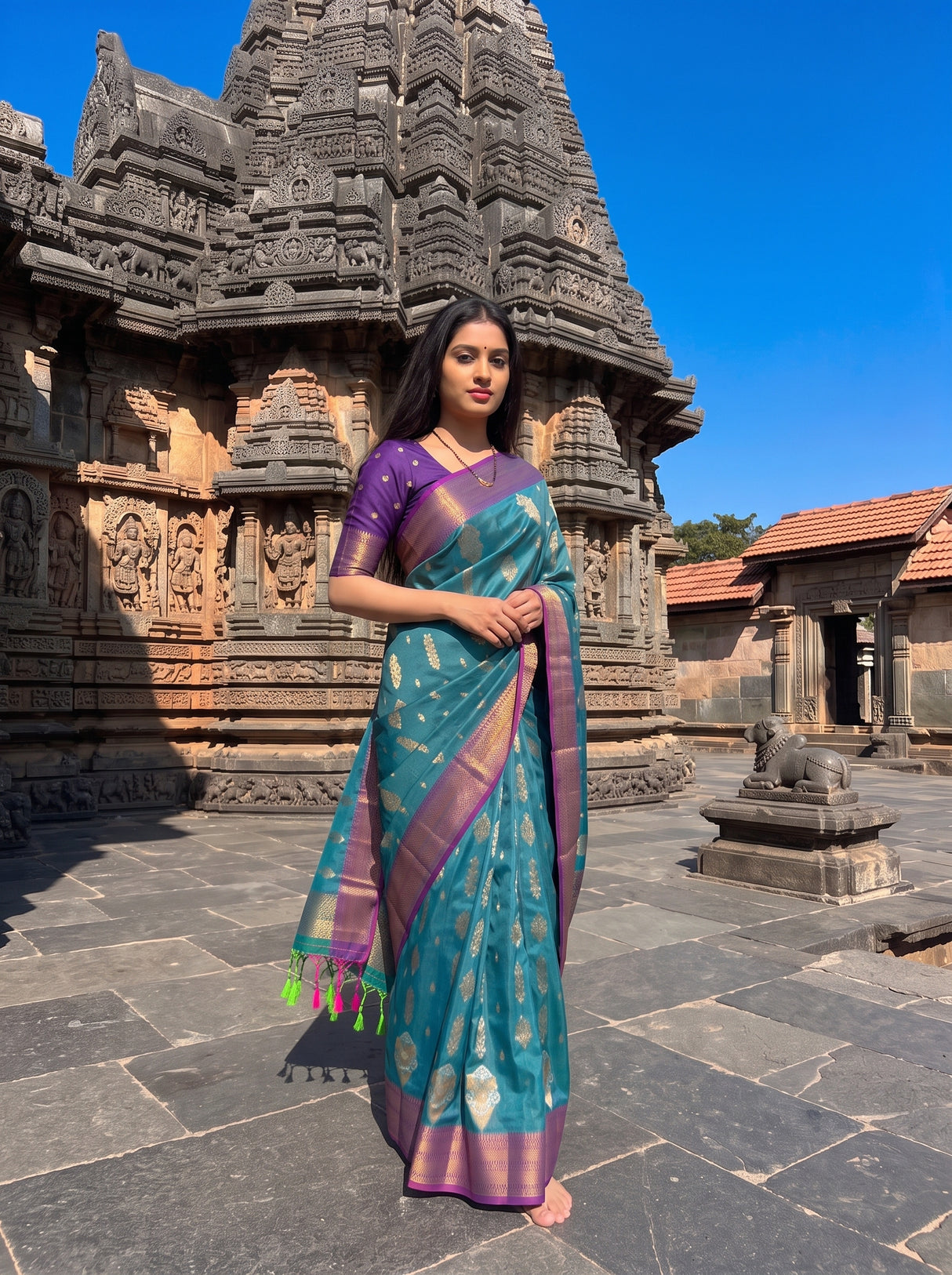 MIMOSA Sapphire Saree Saree — pose 4 styling detail