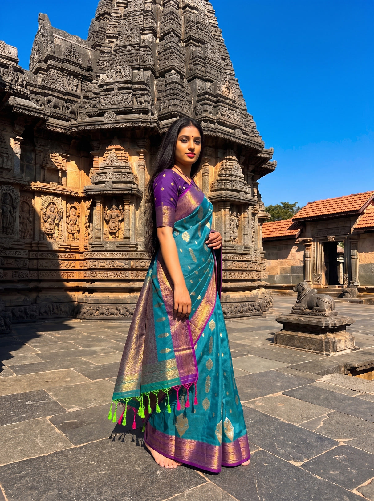 MIMOSA Sapphire Saree Saree — pose 5 styling detail