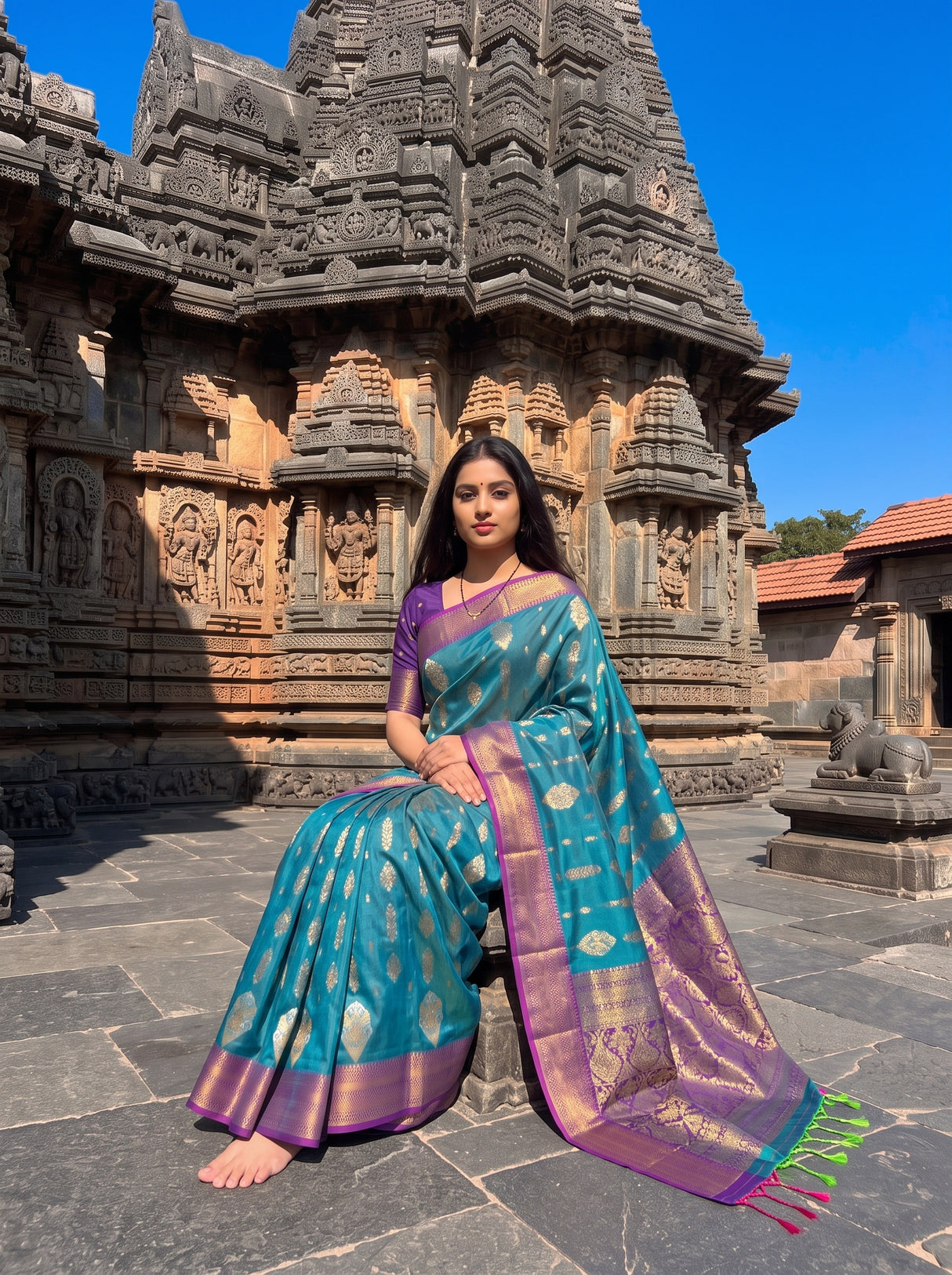MIMOSA Sapphire Saree Saree — pose 8 styling detail
