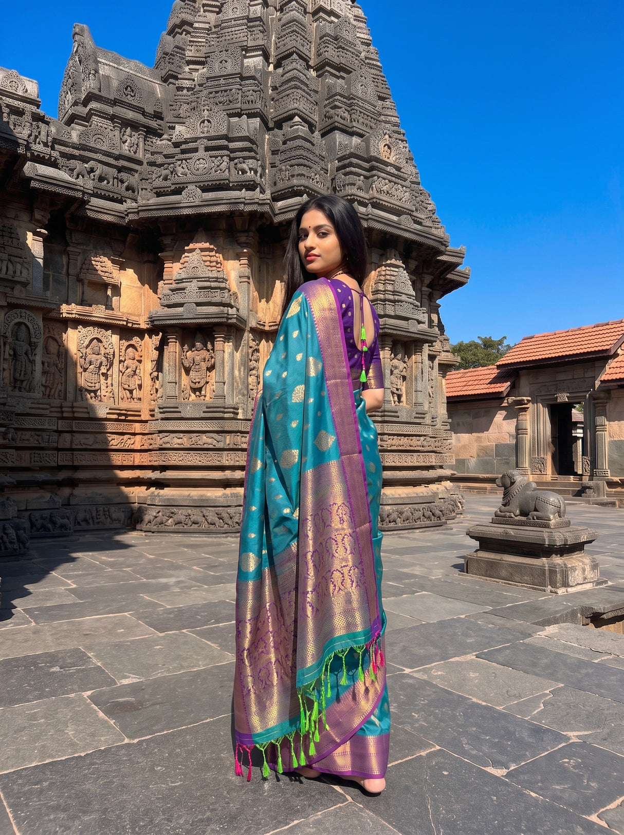 MIMOSA Sapphire Saree Saree — pose 9 styling detail