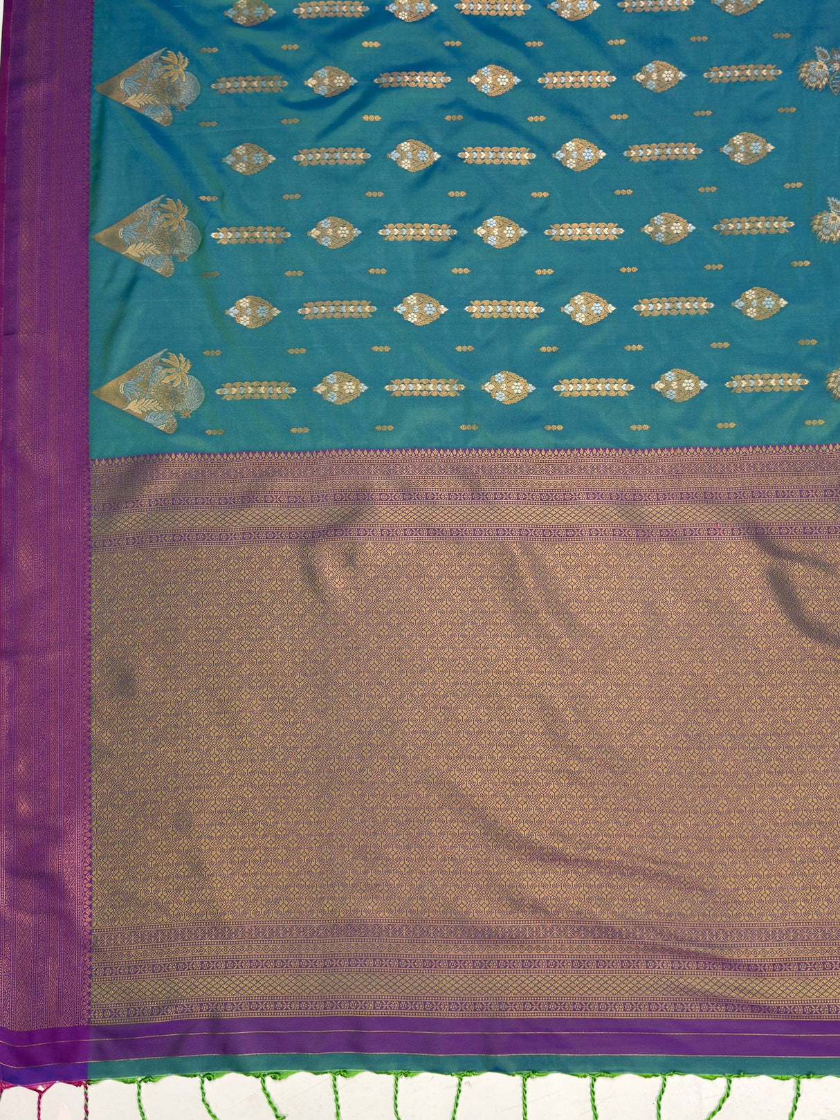 MIMOSA Sapphire Saree Saree — pallu and zari work detail