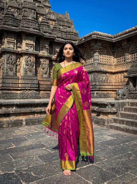 MIMOSA Wine Saree Saree — front view on mannequin
