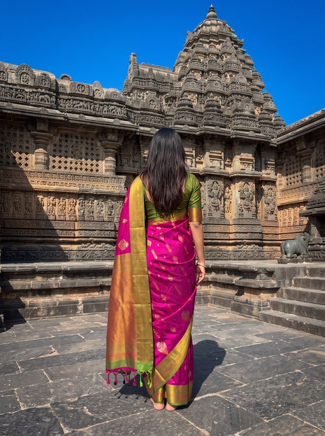 MIMOSA Wine Saree Saree — pose 2 styling detail