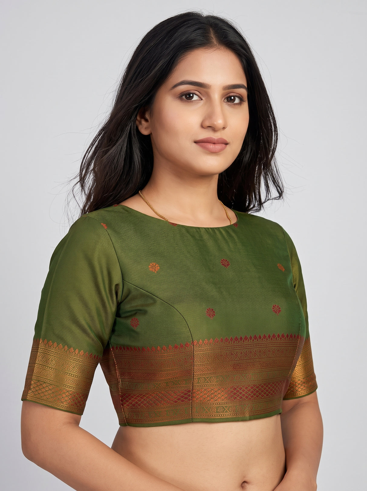 MIMOSA Wine Saree Saree — blouse close-up