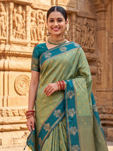 MIMOSA Green Saree Saree — pose 10 styling detail