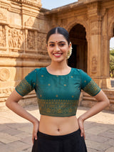 MIMOSA Green Saree Saree — blouse close-up