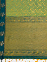 MIMOSA Green Saree Saree — pallu and zari work detail