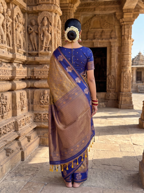 MIMOSA Grey Saree Saree — pose 2 styling detail