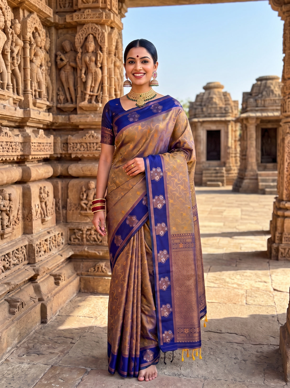 MIMOSA Grey Saree Saree — pose 6 styling detail