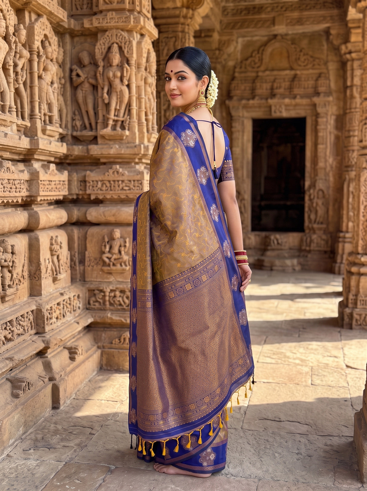 MIMOSA Grey Saree Saree — pose 7 styling detail