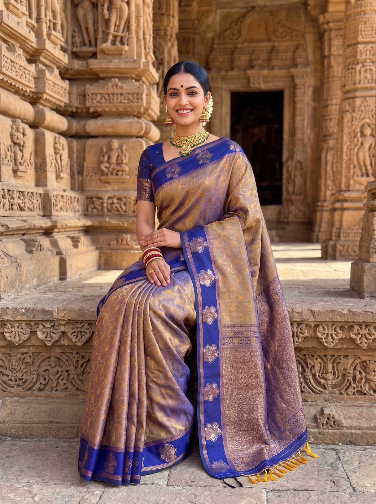 MIMOSA Grey Saree Saree — pose 8 styling detail
