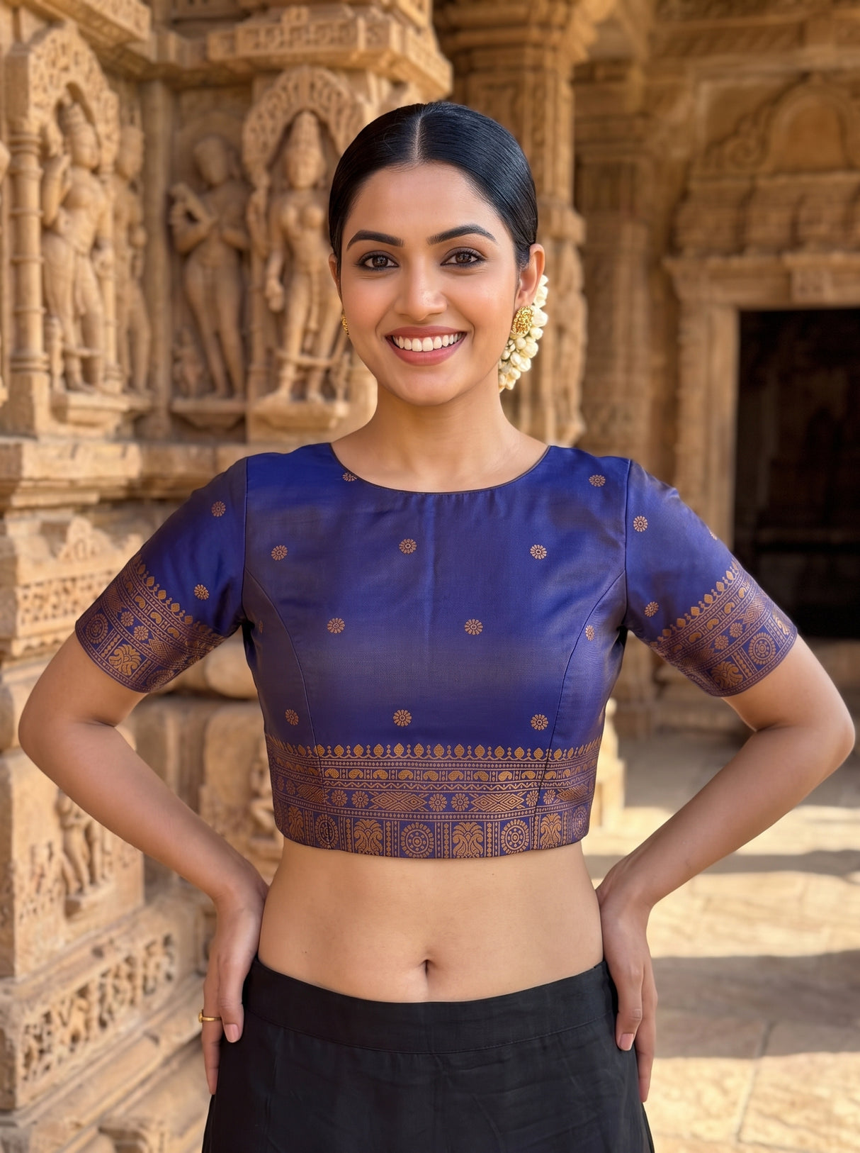 MIMOSA Grey Saree Saree — blouse close-up