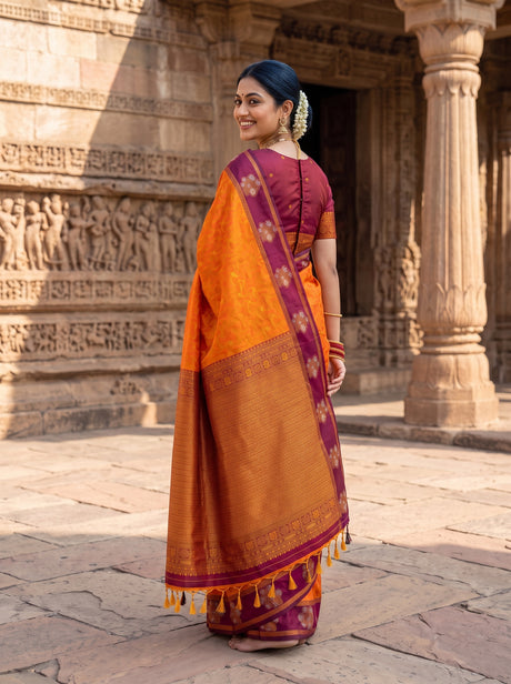 MIMOSA Mustard Saree Saree — pose 2 styling detail