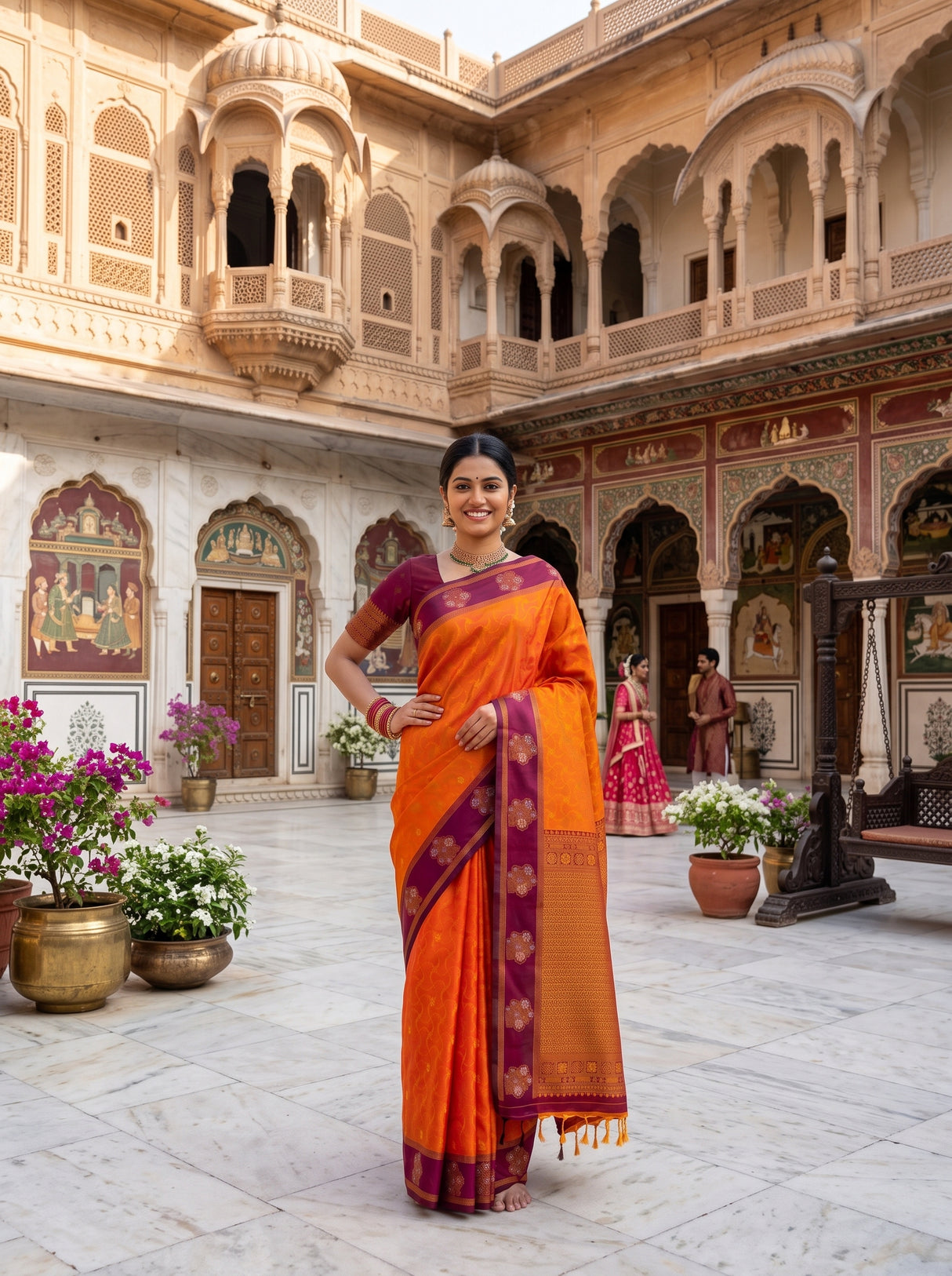 MIMOSA Mustard Saree Saree — pose 4 styling detail