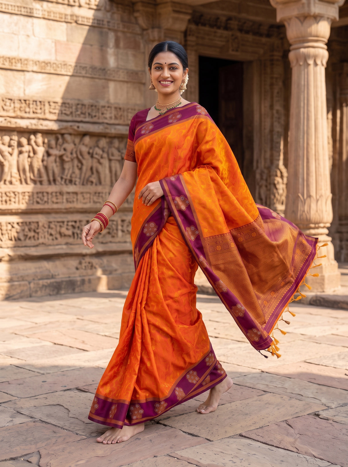 MIMOSA Mustard Saree Saree — pose 6 styling detail
