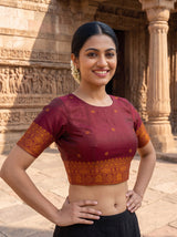 MIMOSA Mustard Saree Saree — blouse close-up