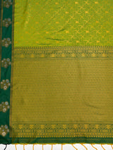 MIMOSA Olive Saree Saree — pallu and zari work detail