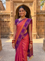 MIMOSA Peach Saree Saree — pose 10 styling detail