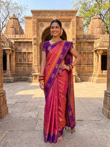 MIMOSA Peach Saree Saree — pose 4 styling detail