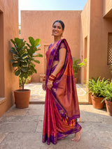 MIMOSA Peach Saree Saree — pose 5 styling detail