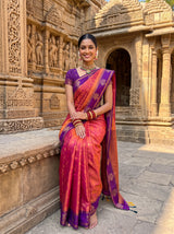 MIMOSA Peach Saree Saree — pose 8 styling detail