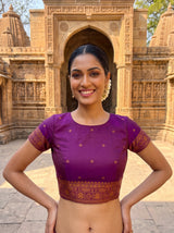 MIMOSA Peach Saree Saree — blouse close-up
