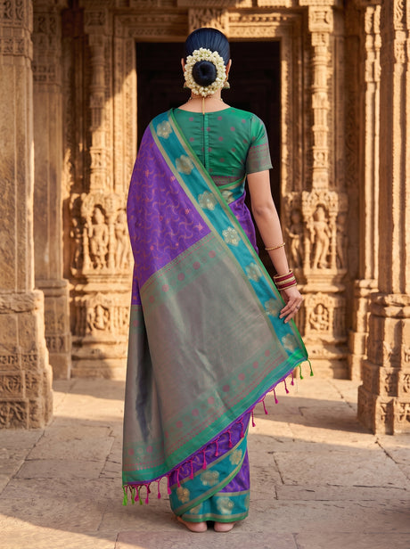 MIMOSA Purple Saree Saree — pose 2 styling detail