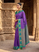 MIMOSA Purple Saree Saree — pose 3 styling detail