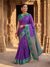 MIMOSA Purple Saree Saree — pose 9 styling detail