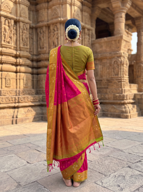 MIMOSA Rani Saree Saree — pose 2 styling detail