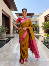 MIMOSA Rust Saree Saree — pose 4 styling detail