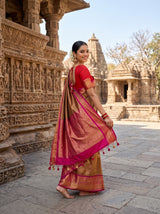 MIMOSA Rust Saree Saree — pose 5 styling detail
