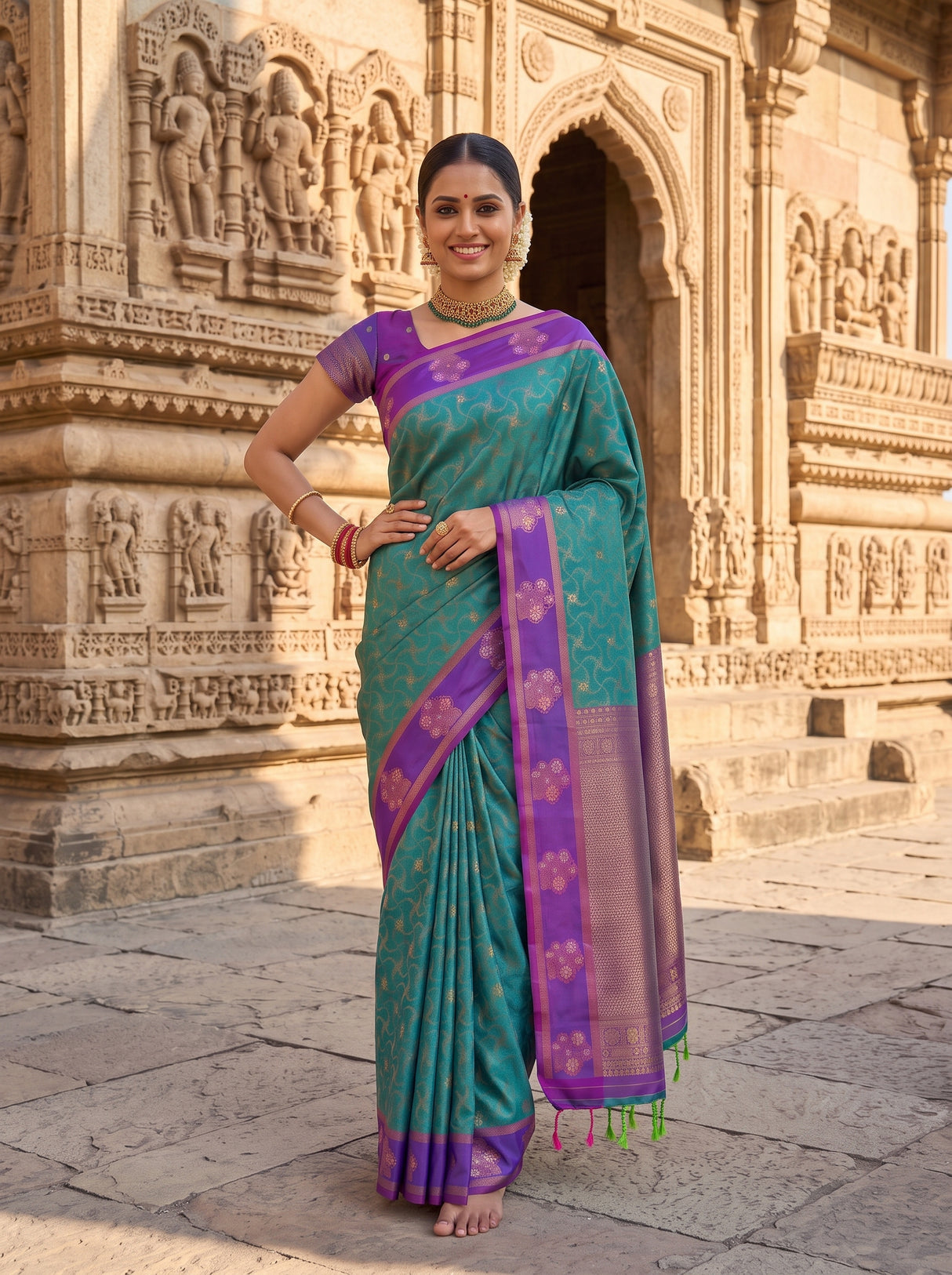 MIMOSA Sapphire Saree Saree — pose 4 styling detail