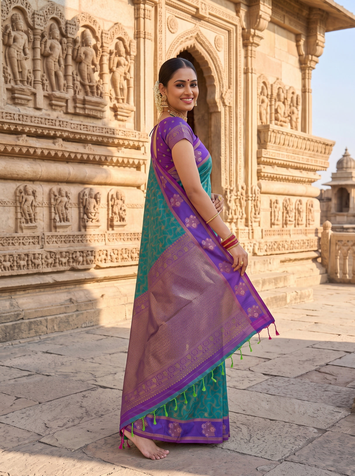 MIMOSA Sapphire Saree Saree — pose 5 styling detail