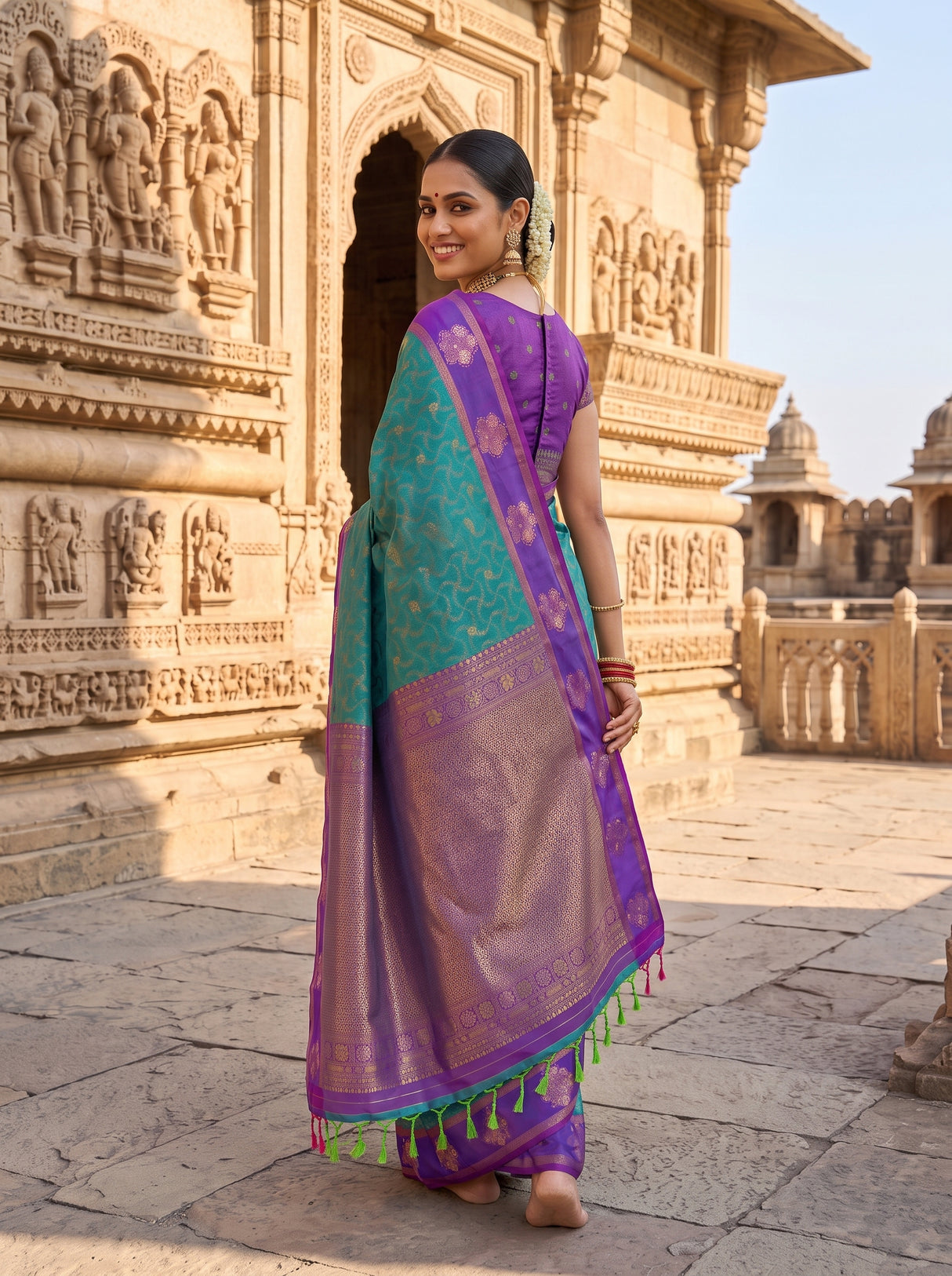 MIMOSA Sapphire Saree Saree — pose 7 styling detail