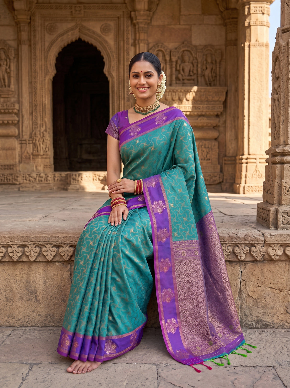 MIMOSA Sapphire Saree Saree — pose 8 styling detail