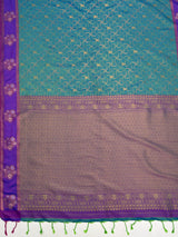 MIMOSA Sapphire Saree Saree — pallu and zari work detail