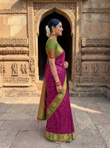 MIMOSA Wine Saree Saree — pose 3 styling detail