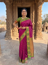MIMOSA Wine Saree Saree — pose 4 styling detail