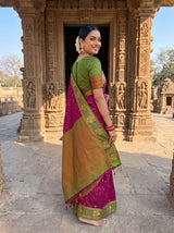 MIMOSA Wine Saree Saree — pose 5 styling detail