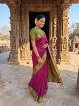 MIMOSA Wine Saree Saree — pose 9 styling detail