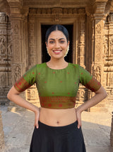 MIMOSA Wine Saree Saree — blouse close-up