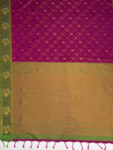 MIMOSA Wine Saree Saree — pallu and zari work detail
