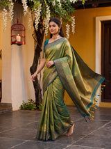 MIMOSA Green Saree Saree — pose 10 styling detail