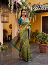 MIMOSA Green Saree Saree — pose 7 styling detail