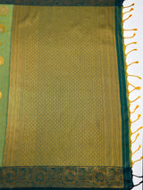 MIMOSA Green Saree Saree — pallu and zari work detail