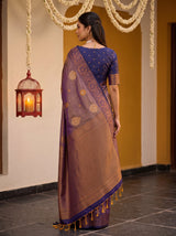 MIMOSA Grey Kanjivaram Art Silk Saree — Saree shot