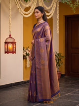 MIMOSA Grey Kanjivaram Art Silk Saree — AI Model lifestyle pose