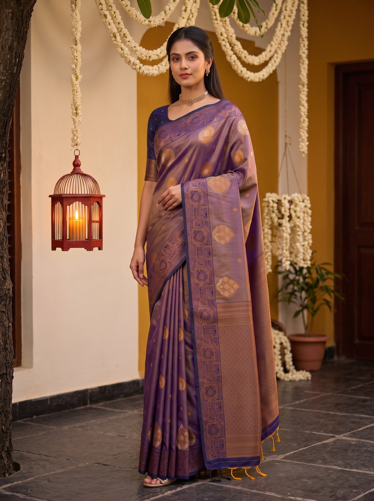 MIMOSA Grey Saree Saree — pose 5 styling detail